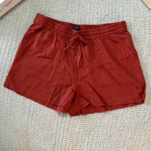 J Crew Linen-blend drawstring short / SMALL / WILDFIRE NWT